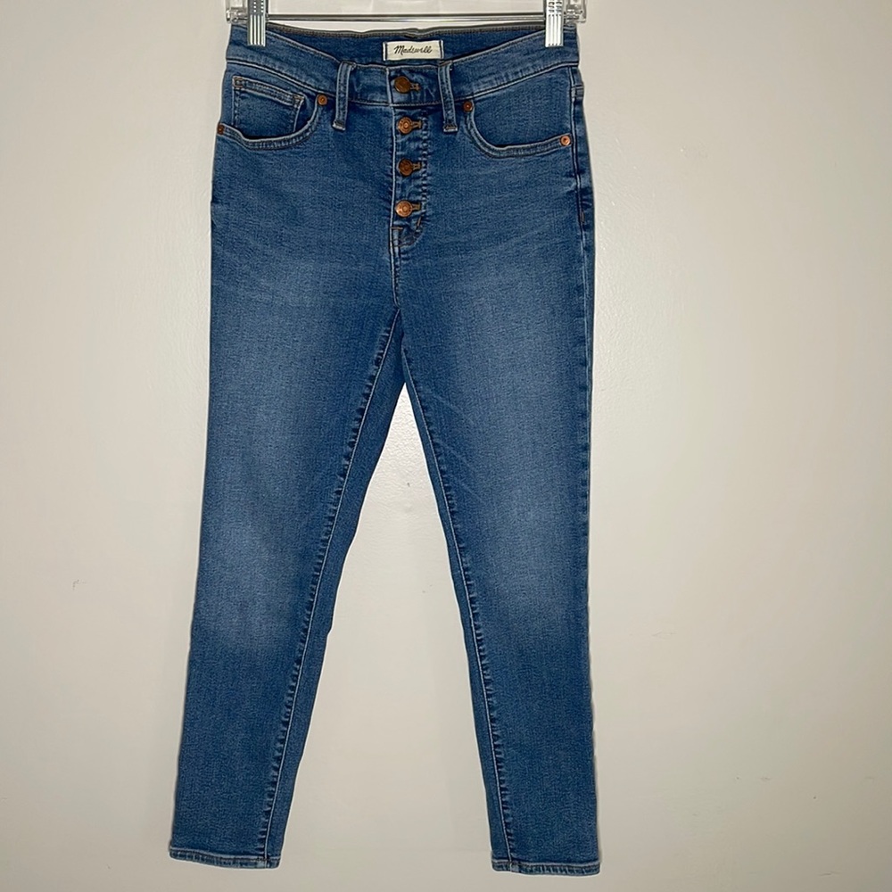 Madewell 9” Midrise Skinny Crop Button Fly Jeans Womens Size 27